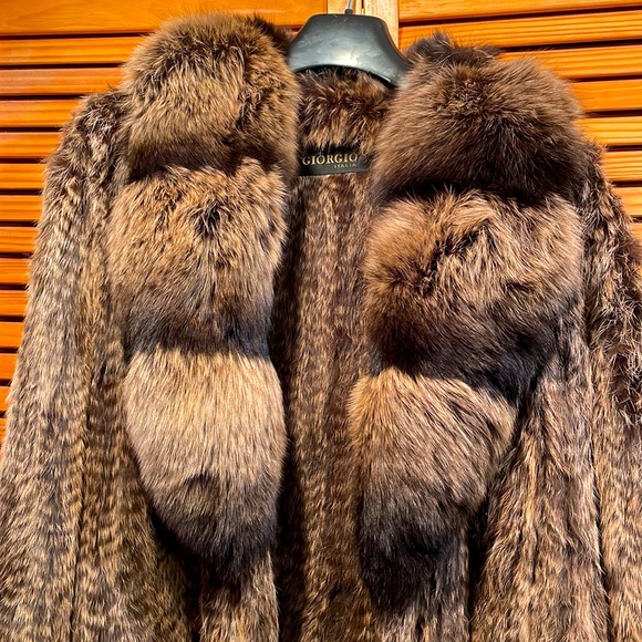 Real fox and rabbit fur long coat - Picture 3 of 7